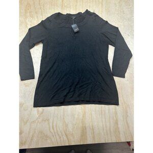 Torrid Women’s Black Keyhole Sexy Sweater Sz 14/16 Rayon Nylon Long Sleeve NWTs‎